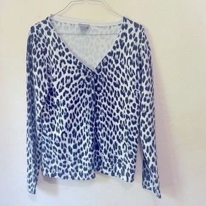 Ann Taylor Cardigan Women’s L Cheetah Print